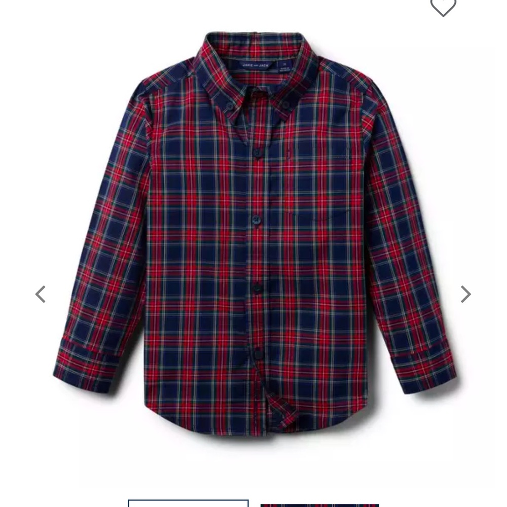 Janie and Jack Tartan Poplin Shirt NWT